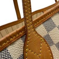 Louis Vuitton Shopper Neverfull MM Damier Azur weiß