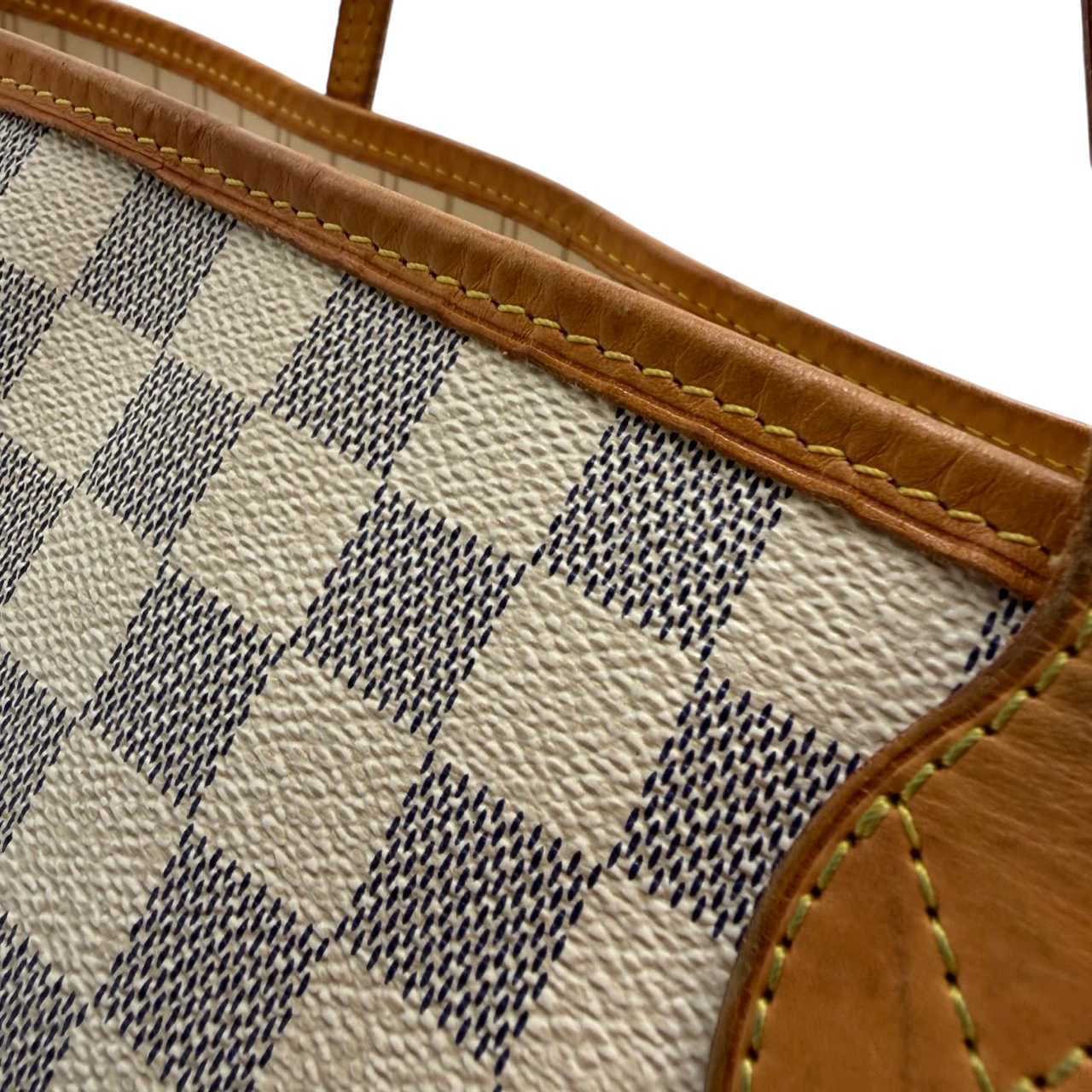 Louis Vuitton Shopper Neverfull MM Damier Azur weiß