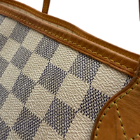 Louis Vuitton Shopper Neverfull MM Damier Azur weiß