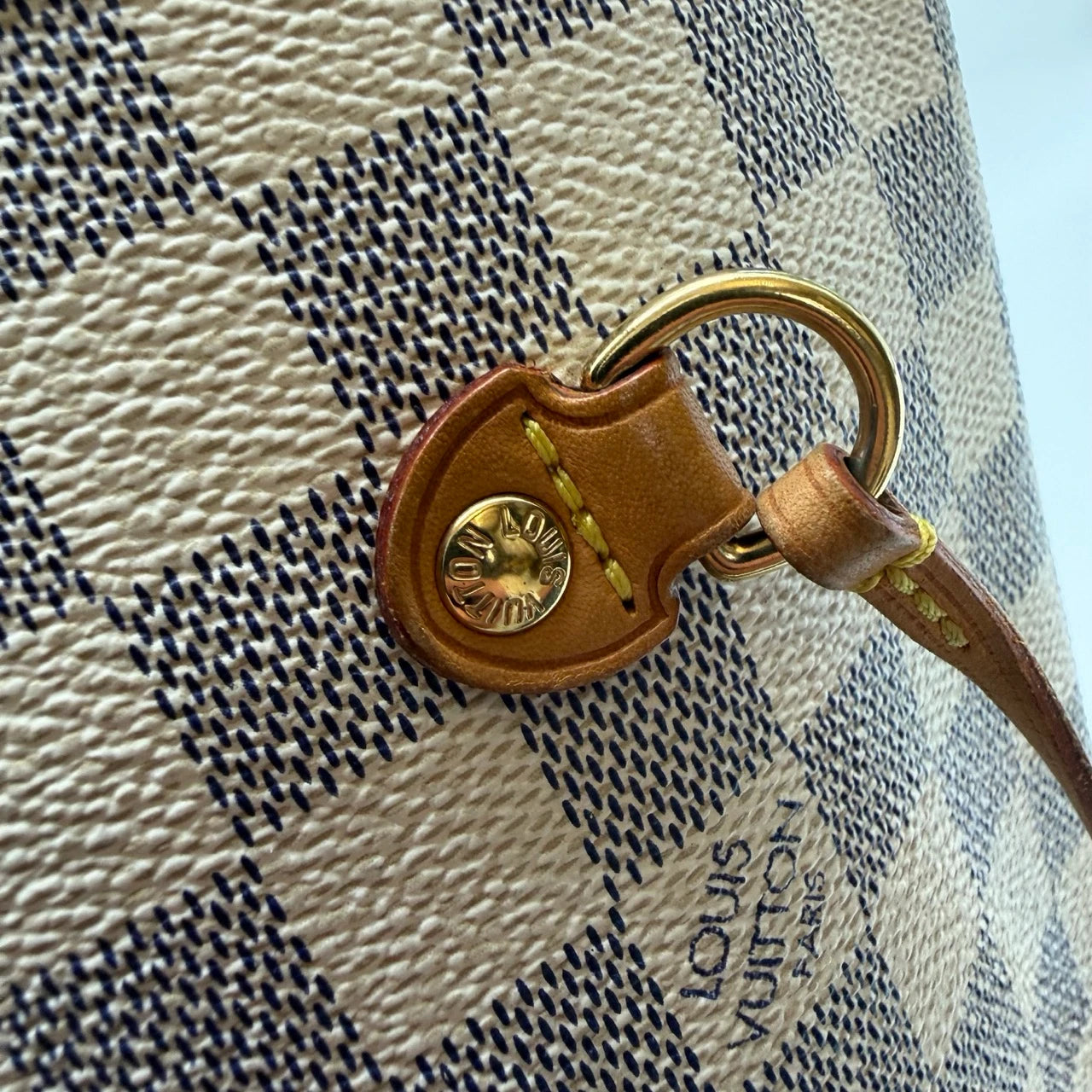 Louis Vuitton Shopper Neverfull MM Damier Azur weiß