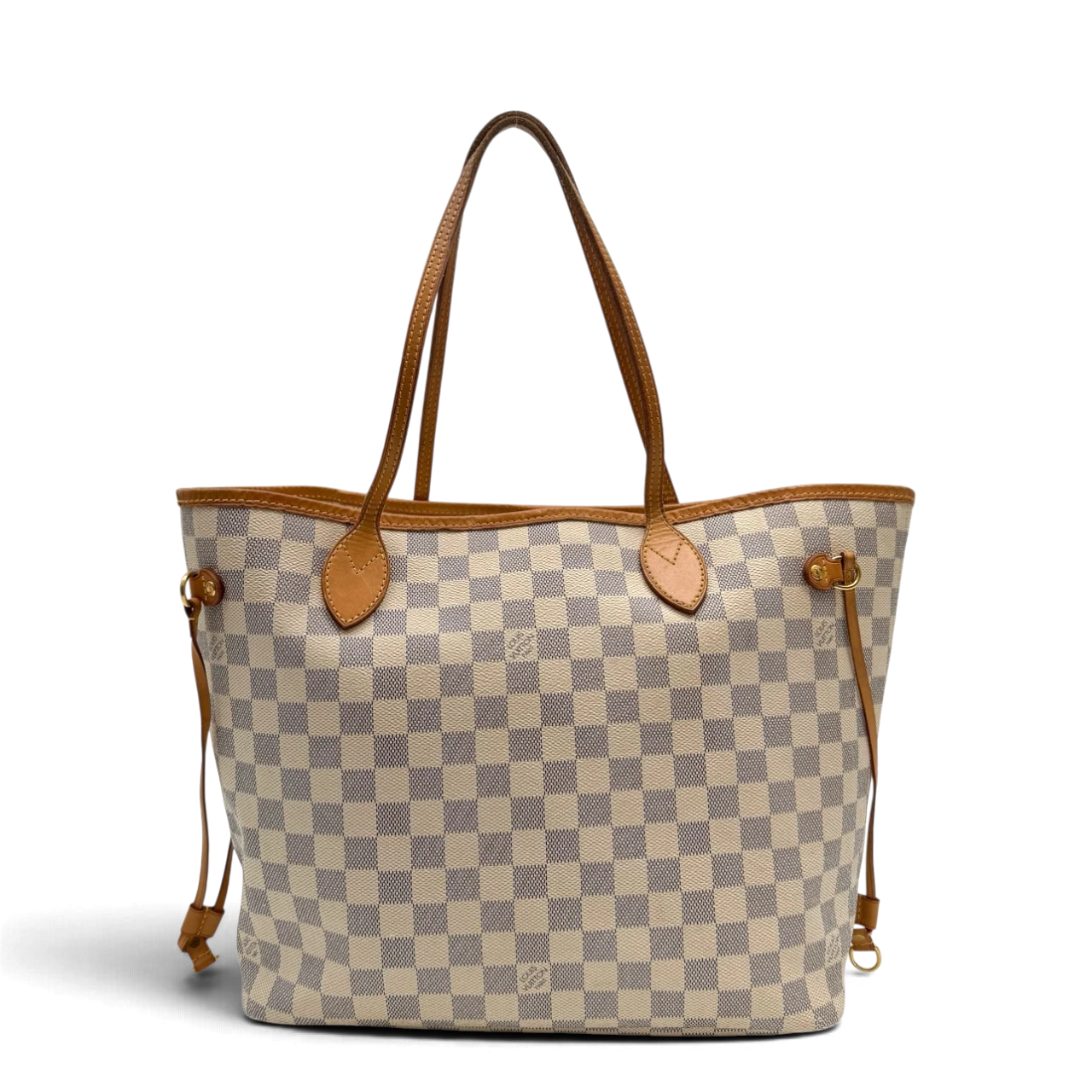 Louis Vuitton Shopper Neverfull MM Damier Azur weiß