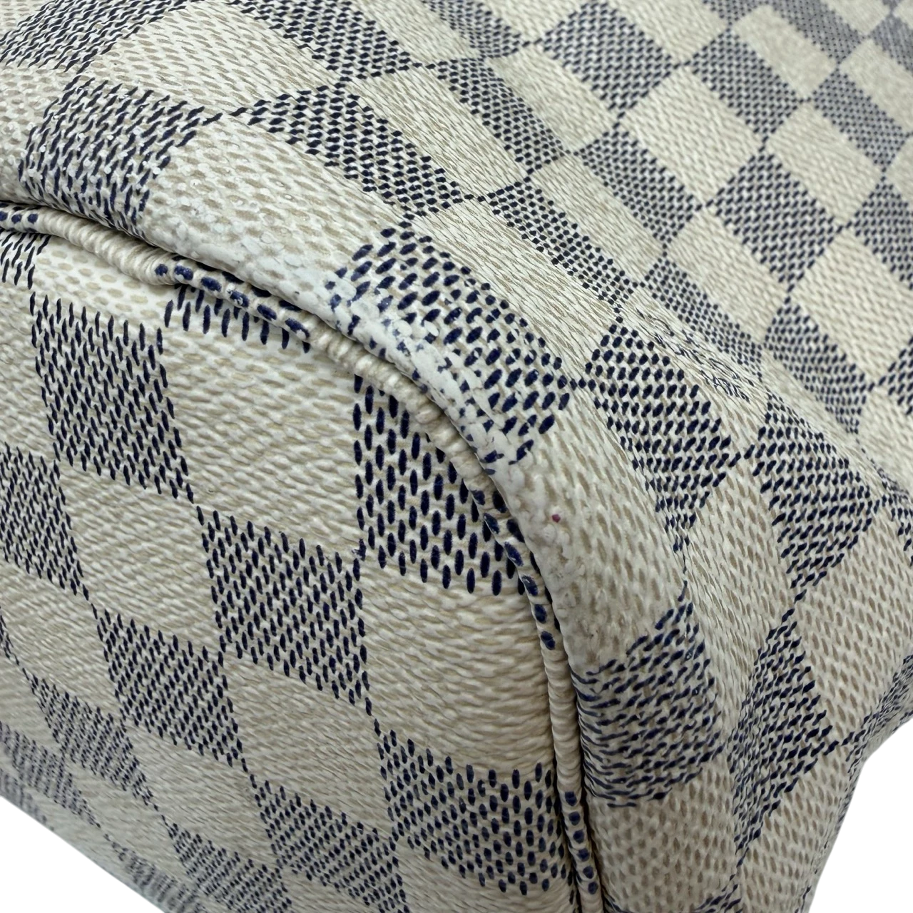 Louis Vuitton Shopper Neverfull MM Damier Azur weiß