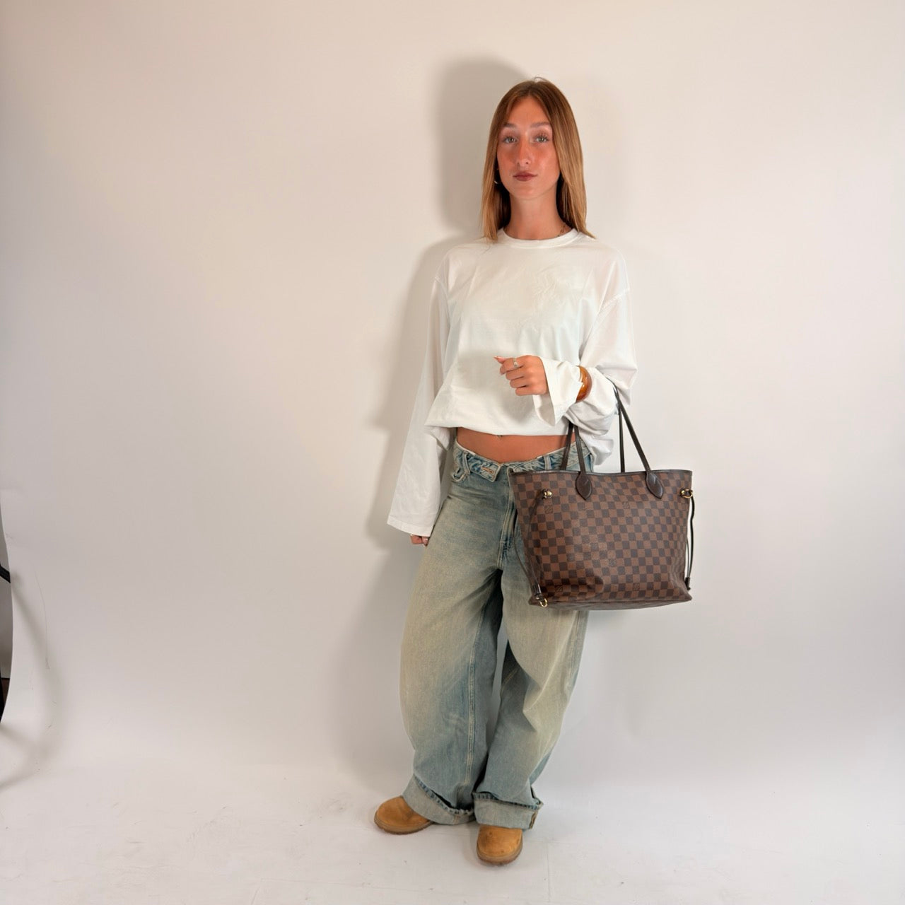 Louis Vuitton Shopper Neverfull MM Damier Ebene braun