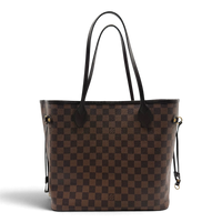 Louis Vuitton Shopper Neverfull MM Damier Ebene mit Clutch braun – Gesamtansicht