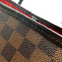 Louis Vuitton Shopper Neverfull MM Damier Ebene mit Clutch braun – Ecken im Detail