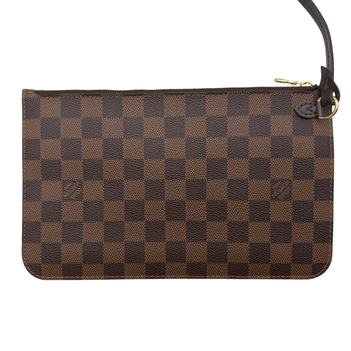 Louis Vuitton Shopper Neverfull MM Damier Ebene mit Clutch braun – Zubehör: Pochette