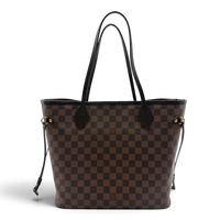 Louis Vuitton Shopper Neverfull MM Damier Ebene mit Clutch braun – Gesamtansicht
