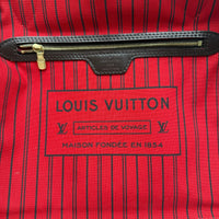 Louis Vuitton Shopper Neverfull MM Damier Ebene mit Clutch braun – Innenetikett im Detail