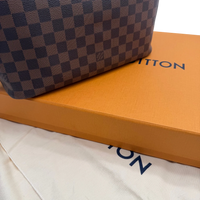 Louis Vuitton Shopper Neverfull MM Damier Ebene mit Clutch braun – mit Originalbox