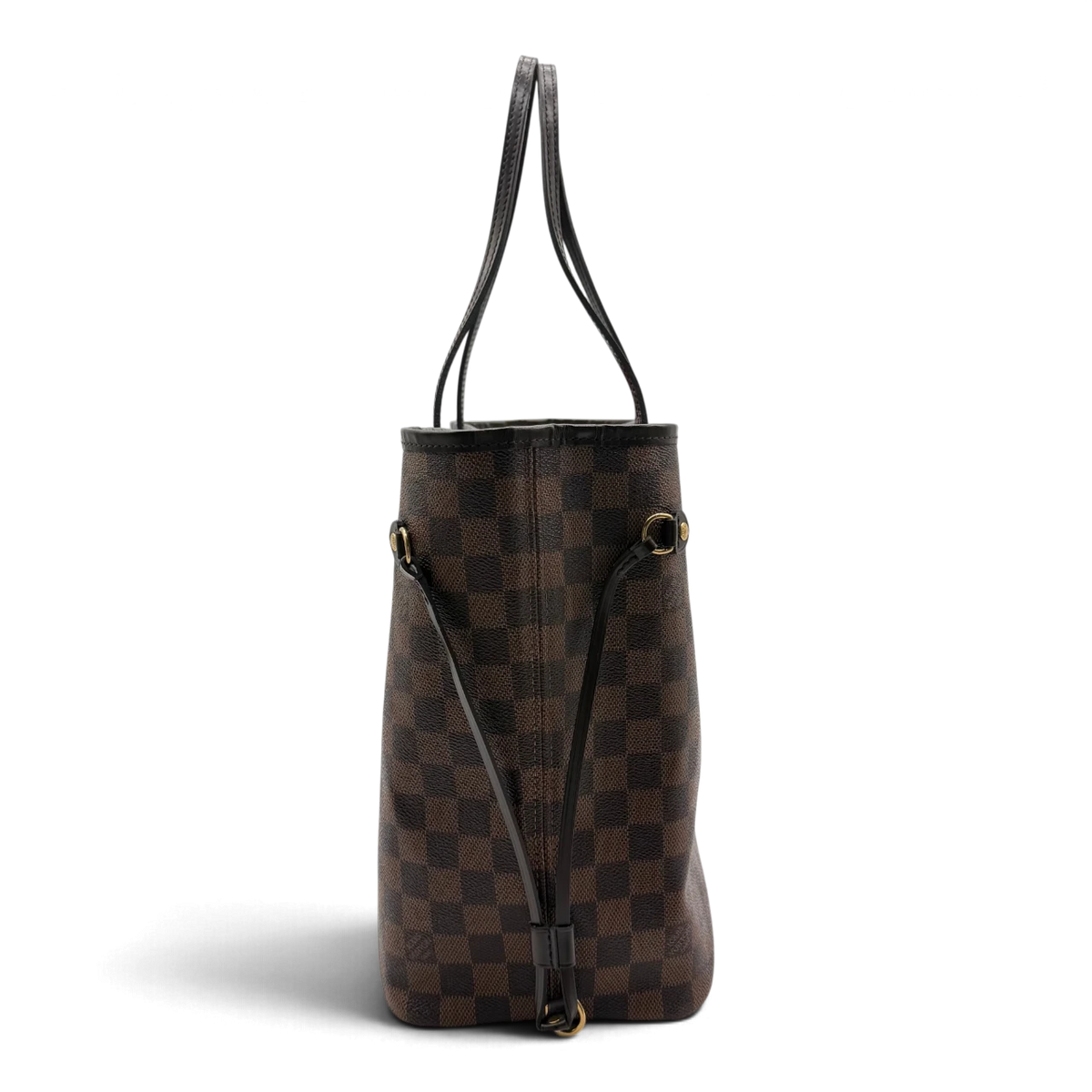 Louis Vuitton Shopper Neverfull MM Damier Ebene mit Clutch braun – Seitenansicht