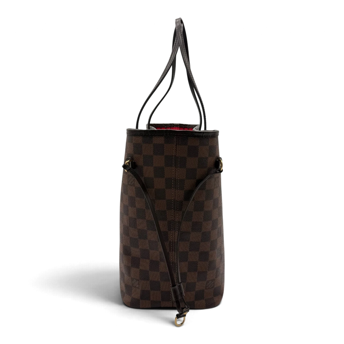 Louis Vuitton Shopper Neverfull MM Damier Ebene mit Clutch braun – Seitenansicht