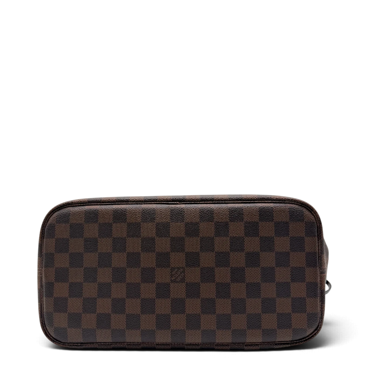 Louis Vuitton Shopper Neverfull MM Damier Ebene mit Clutch braun – Unterseite