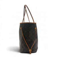 Louis Vuitton Shopper Neverfull MM mit Clutch monogram braun – Seitenansicht