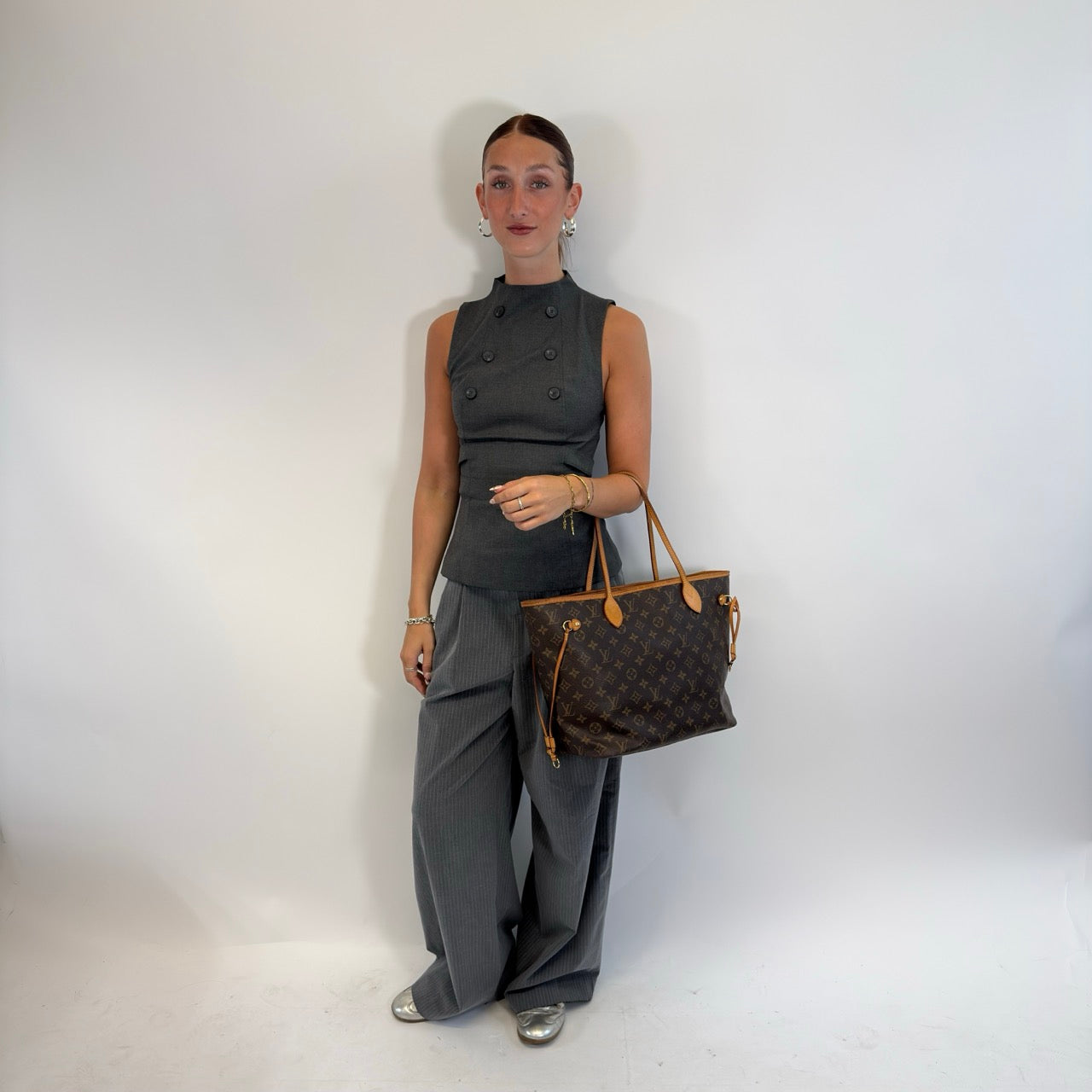 Louis Vuitton Shopper Neverfull MM monogram braun