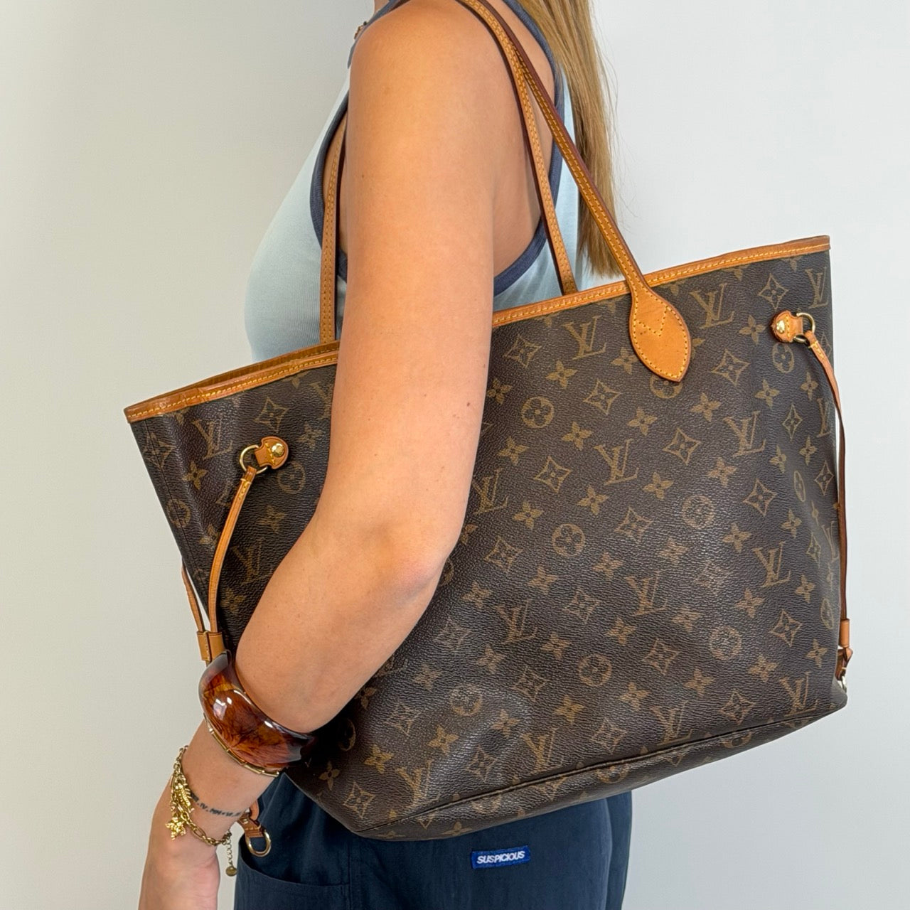 Louis Vuitton Shopper Neverfull MM monogram braun