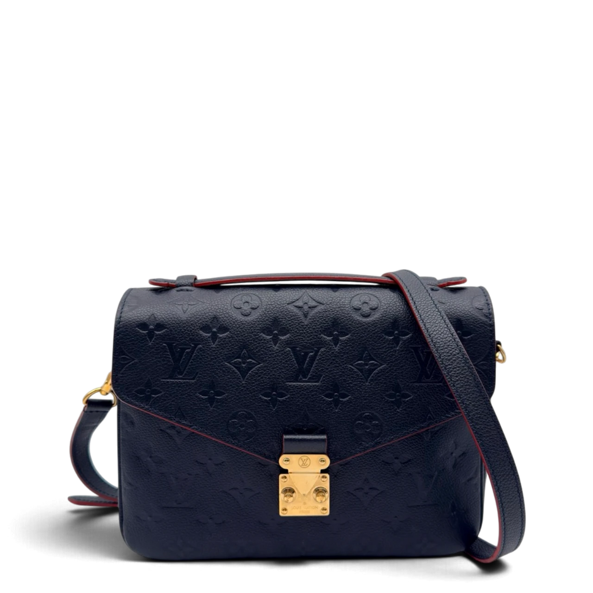 Louis Vuitton Umhängetasche Pochette Métis aus Leder dunkelblau