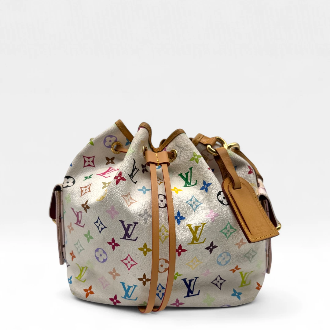 Louis Vuitton x Murakami handbag Sac Noé petit monogram white