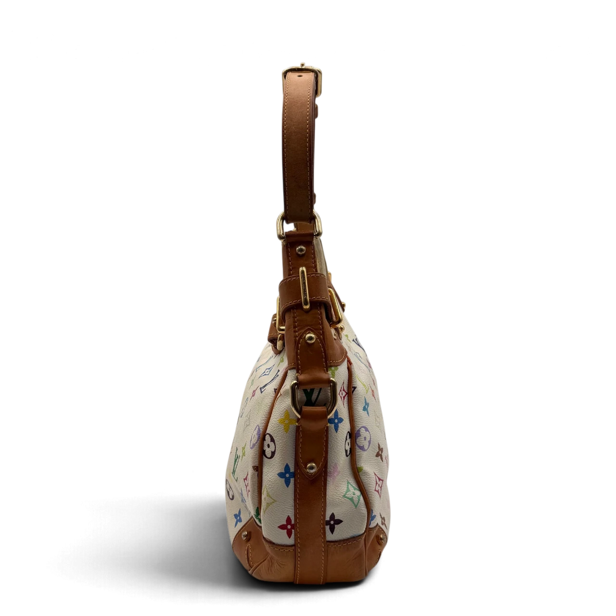 Louis Vuitton x Takashi Murakami Schultertasche Aurelia MM monogram weiß – Seitenansicht