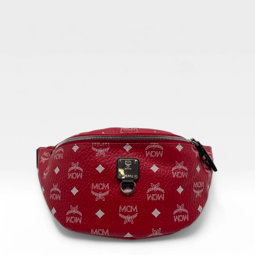 MCM Bauchtasche / Gürteltasche Fursten medium rot