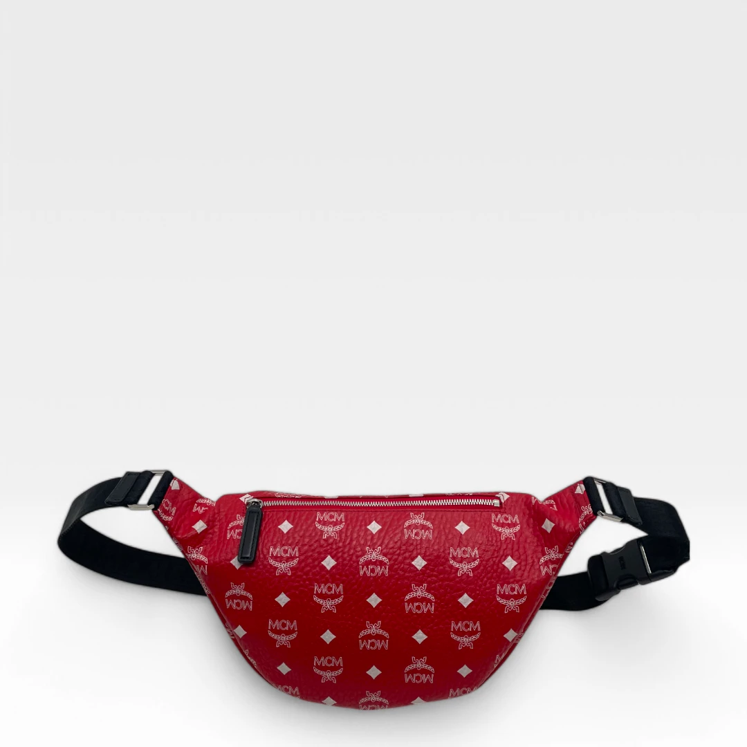 MCM Bauchtasche / Gürteltasche Fursten medium rot