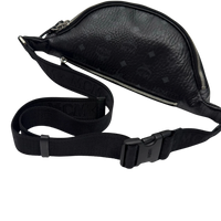 MCM Bauchtasche / Gürteltasche Fursten medium visetos schwarz – Schulterriemen im Detail