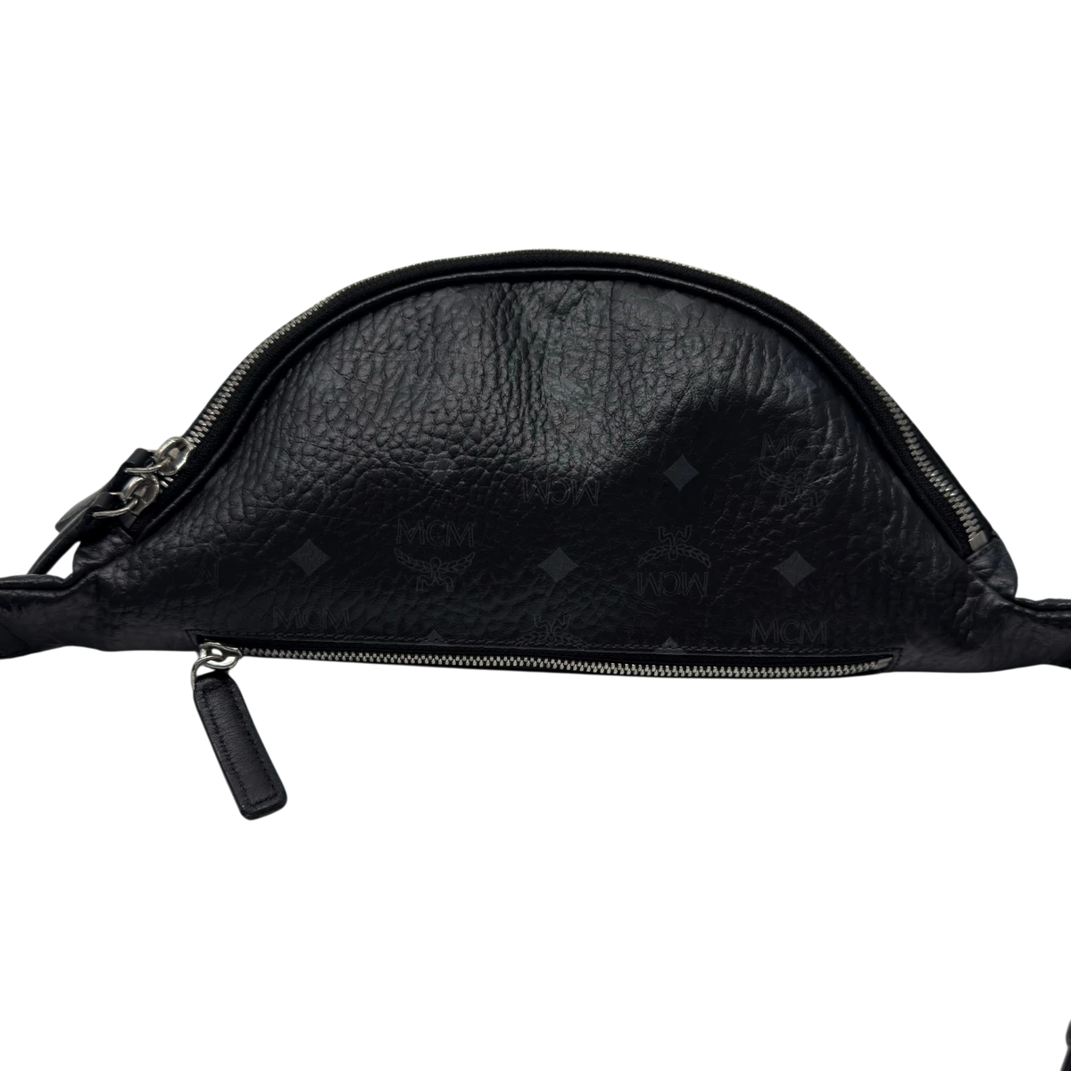 MCM Bauchtasche / Gürteltasche Fursten medium visetos schwarz – Beschläge im Detail