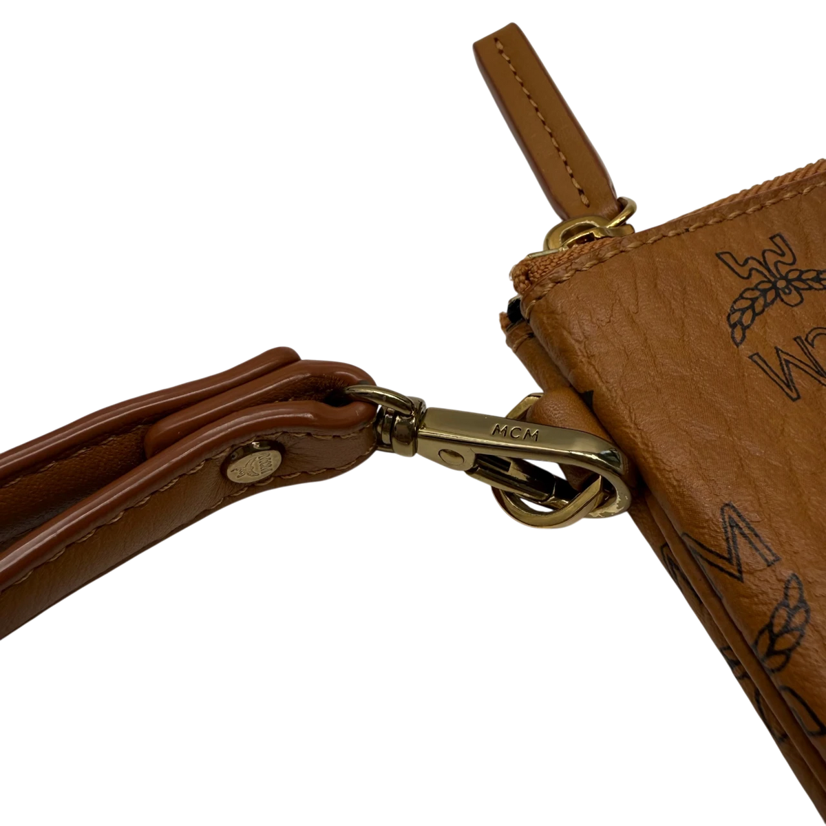 MCM Clutch visetos braun – Beschläge im Detail