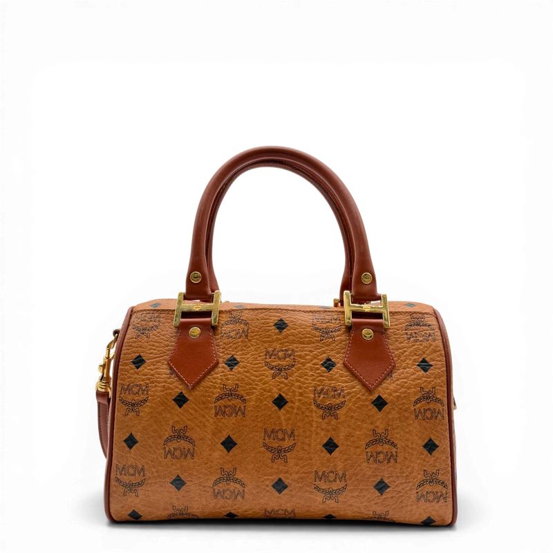 MCM Handtasche Boston mit Umhängegurt visetos braun