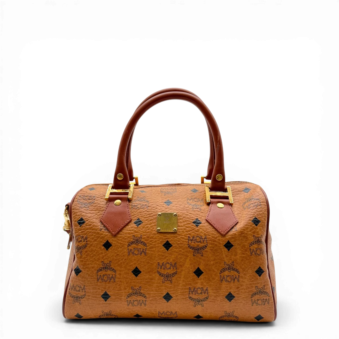 MCM Handtasche Boston mit Umhängegurt visetos braun