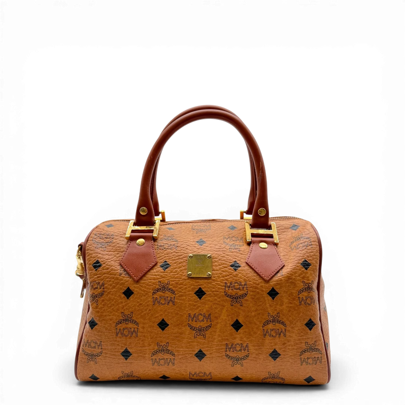 MCM Handtasche Boston mit Umhängegurt visetos braun