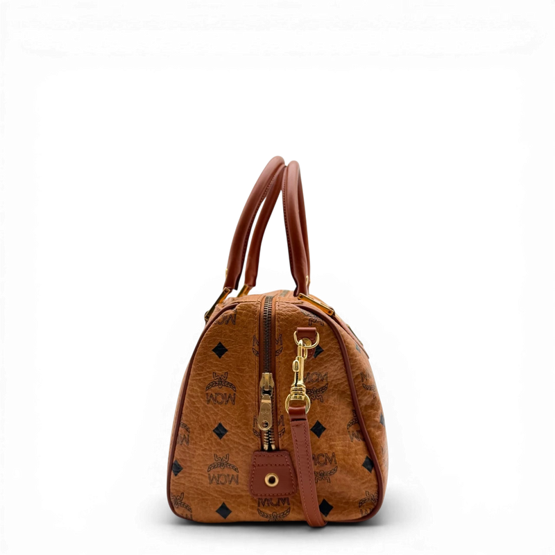 MCM Handtasche Boston mit Umhängegurt visetos braun