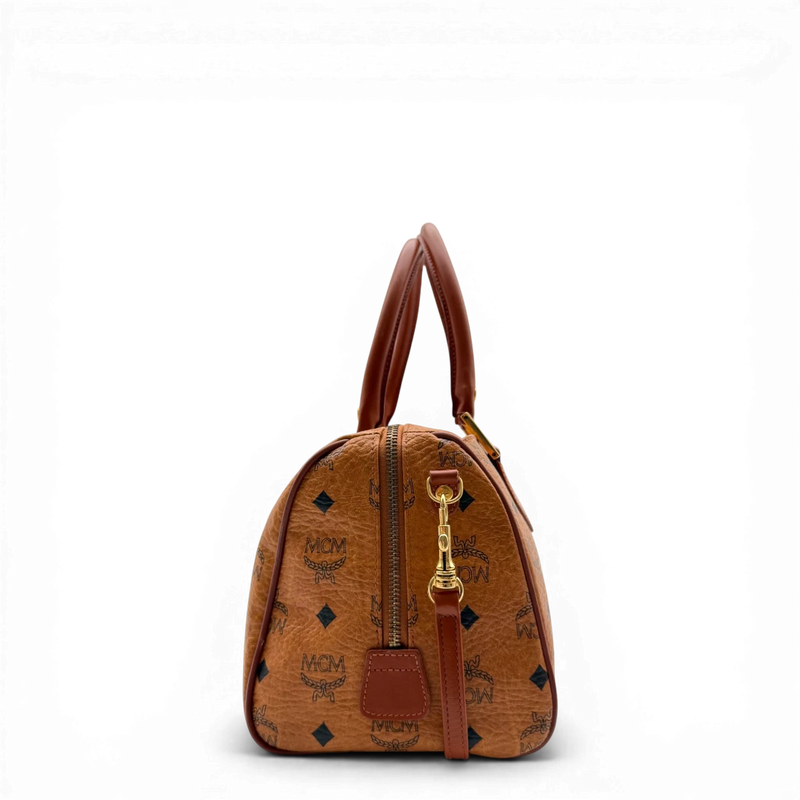 MCM Handtasche Boston mit Umhängegurt visetos braun