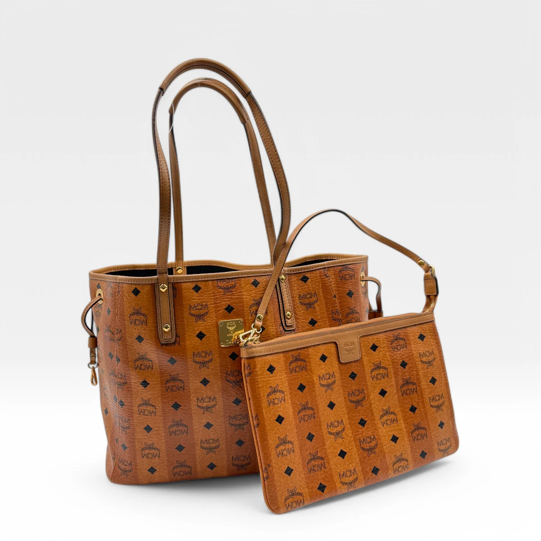 MCM handbag Liz Shopper with pochette made of Visetos brown