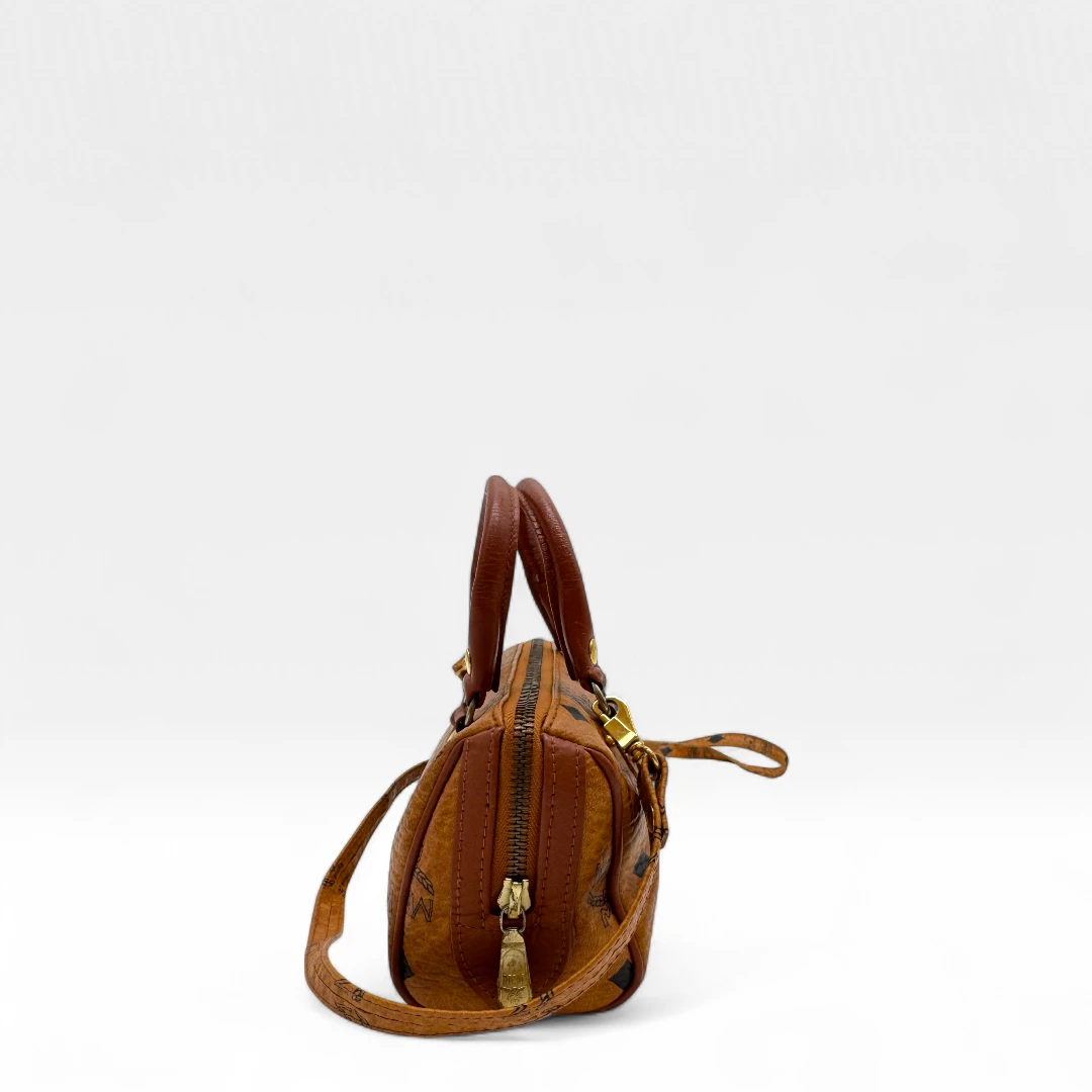 MCM handbag mini Boston visetos brown