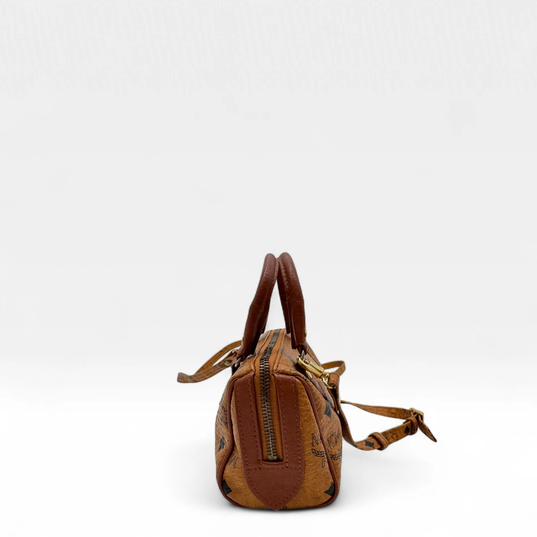 MCM handbag mini Boston visetos brown