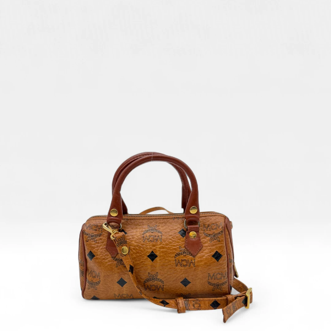 MCM handbag mini Boston visetos brown