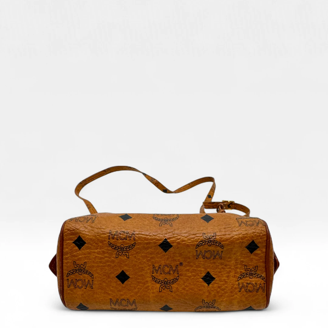 MCM handbag mini Boston visetos brown