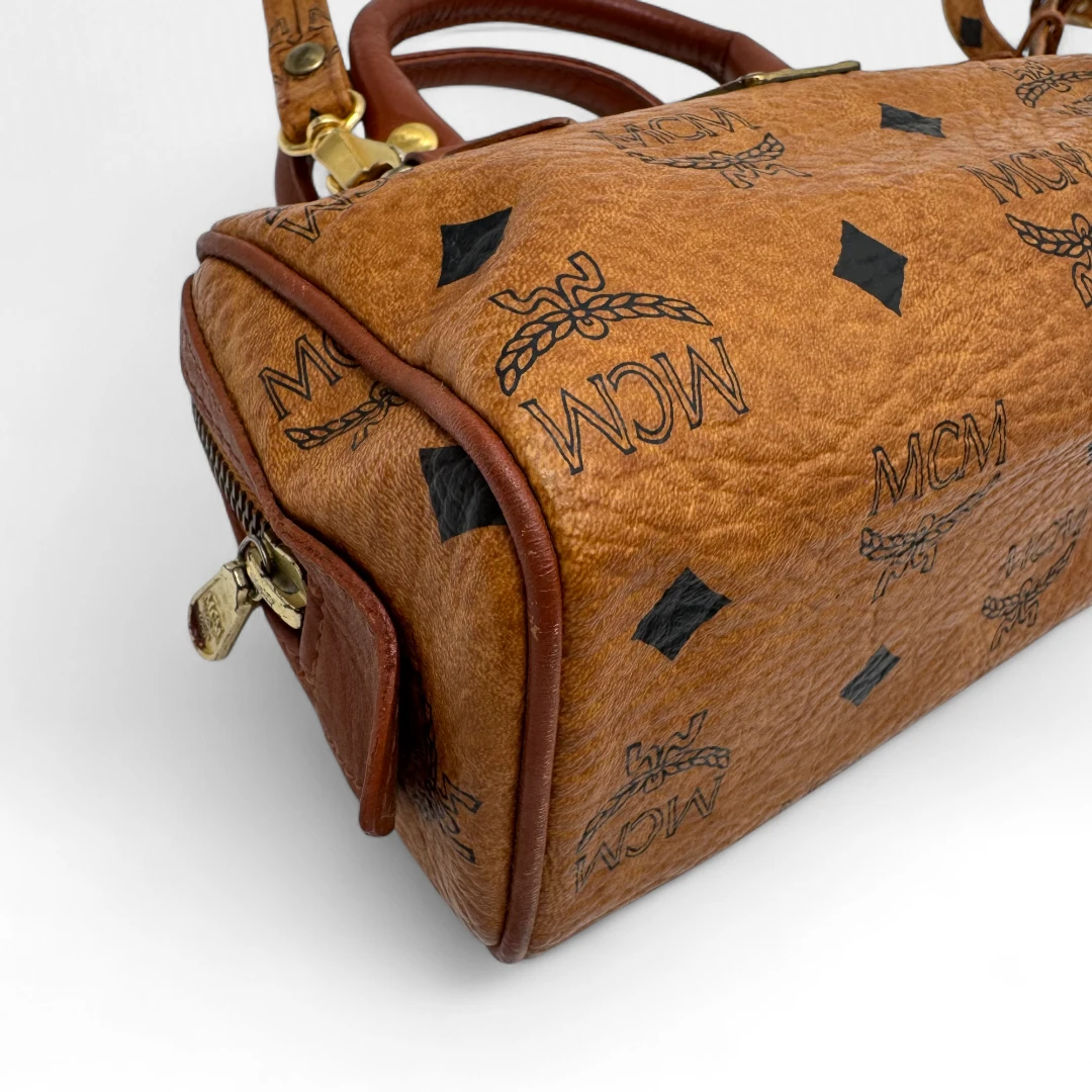 MCM handbag mini Boston visetos brown