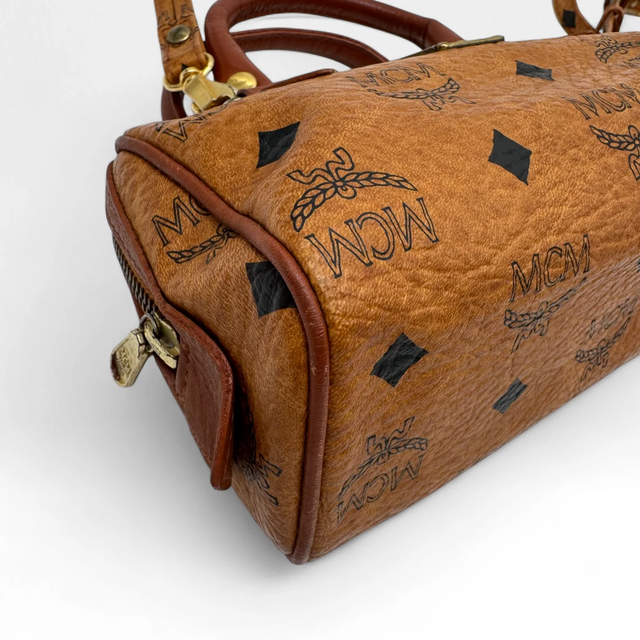 MCM handbag mini Boston visetos brown