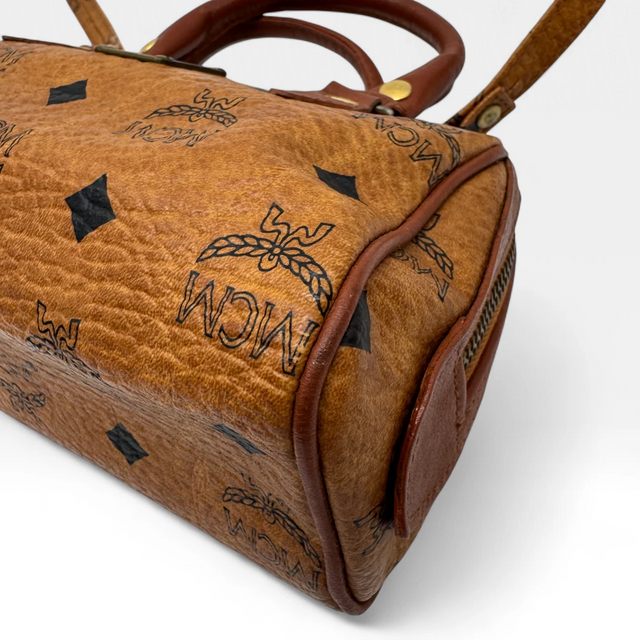 MCM handbag mini Boston visetos brown