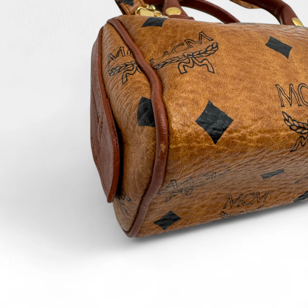 MCM handbag mini Boston visetos brown