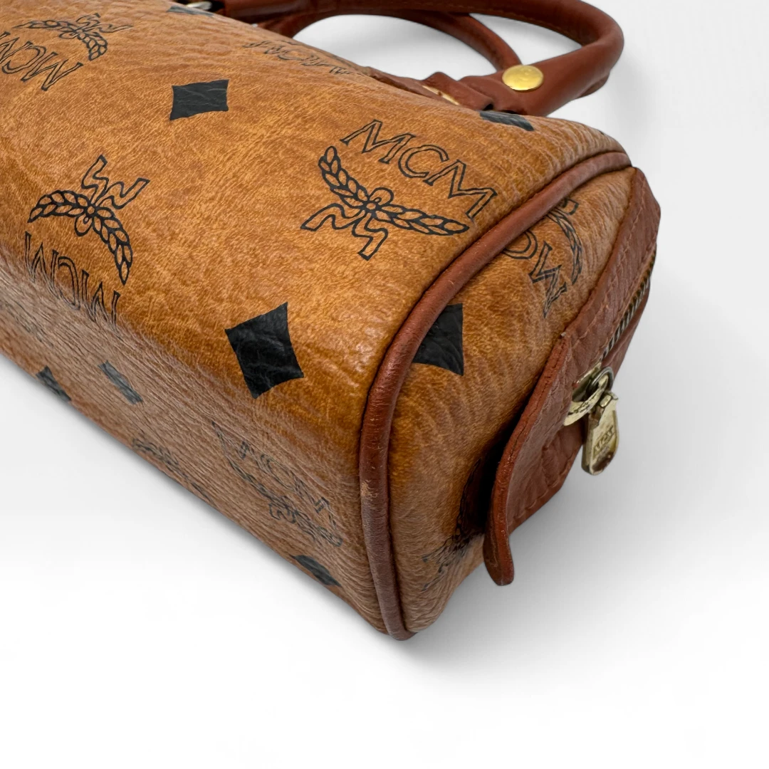 MCM handbag mini Boston visetos brown