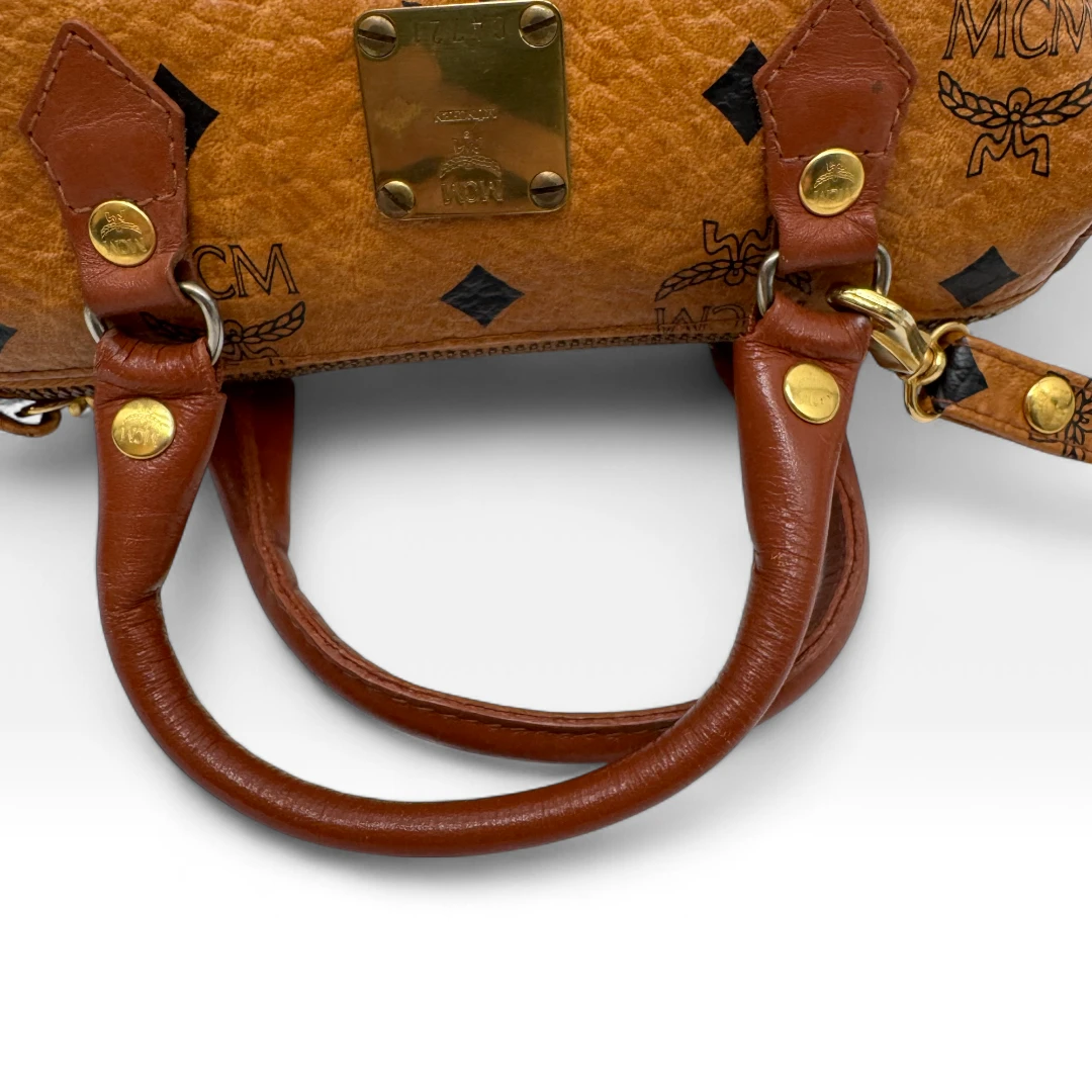 MCM handbag mini Boston visetos brown