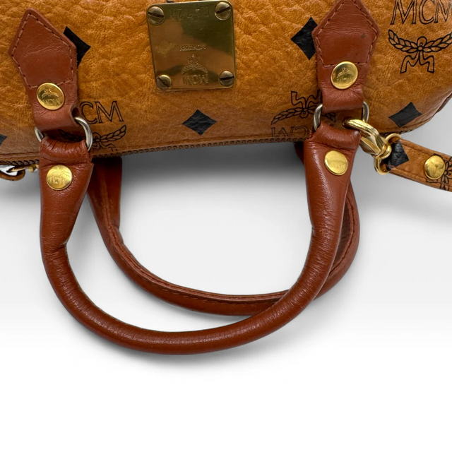 MCM handbag mini Boston visetos brown