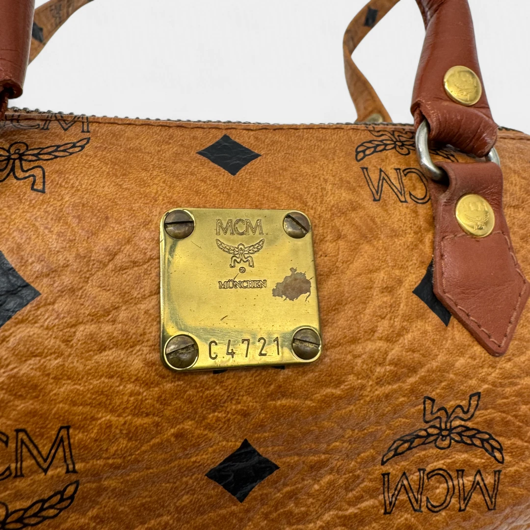 MCM handbag mini Boston visetos brown