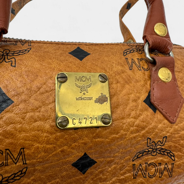 MCM handbag mini Boston visetos brown