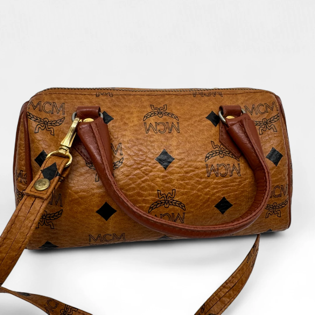 MCM handbag mini Boston visetos brown