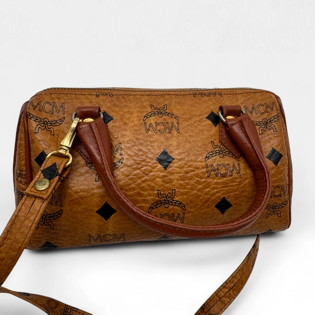 MCM handbag mini Boston visetos brown