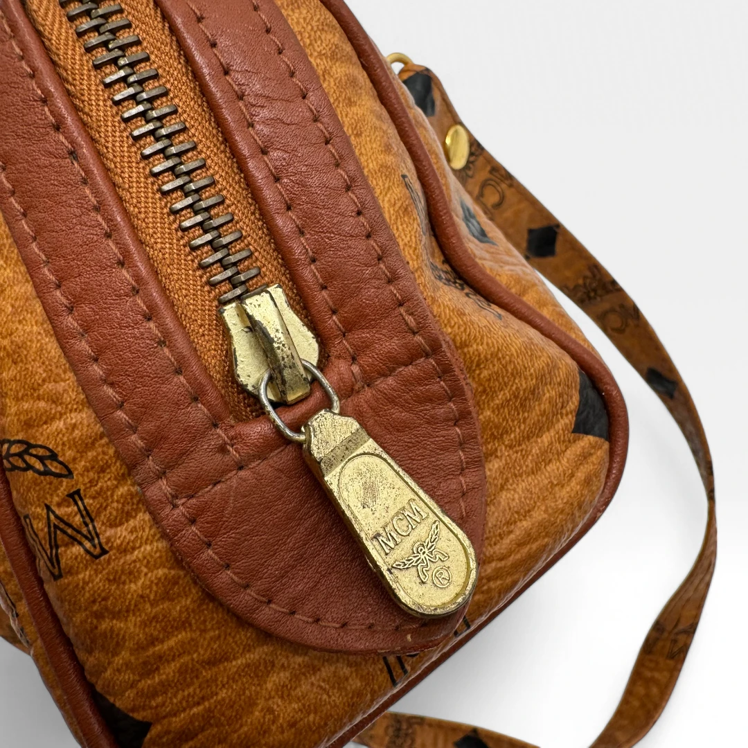 MCM handbag mini Boston visetos brown