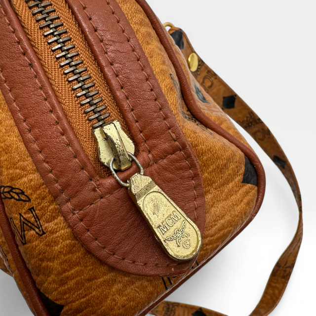 MCM handbag mini Boston visetos brown